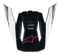 Alpinestars S-M5 Compass Visor, viseira para capacete de motocross, preto e rosa Diva brilhante, com logótipo Astars cor-de-rosa e pormenores laterais brancos, viseira de substituição para capacetes de todo-o-terreno Supertech M5