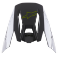 Alpinestars S-M5 Bond Visor, Helmet Accessory, Silver Yellow Fluo Glossy, dark grey central section with a yellow fluo logo, silver side panels featuring Astars branding, glossy finish, replacement peak for S-M5 motocross helmets