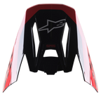 Viseira Alpinestars S-M5 Beam Black Red Glossy, peça de substituição para capacete de motocross, acabamento brilhante com detalhes em vermelho, com o logótipo Astars e texto SM5, concebida para competições de motocross e todo-o-terreno