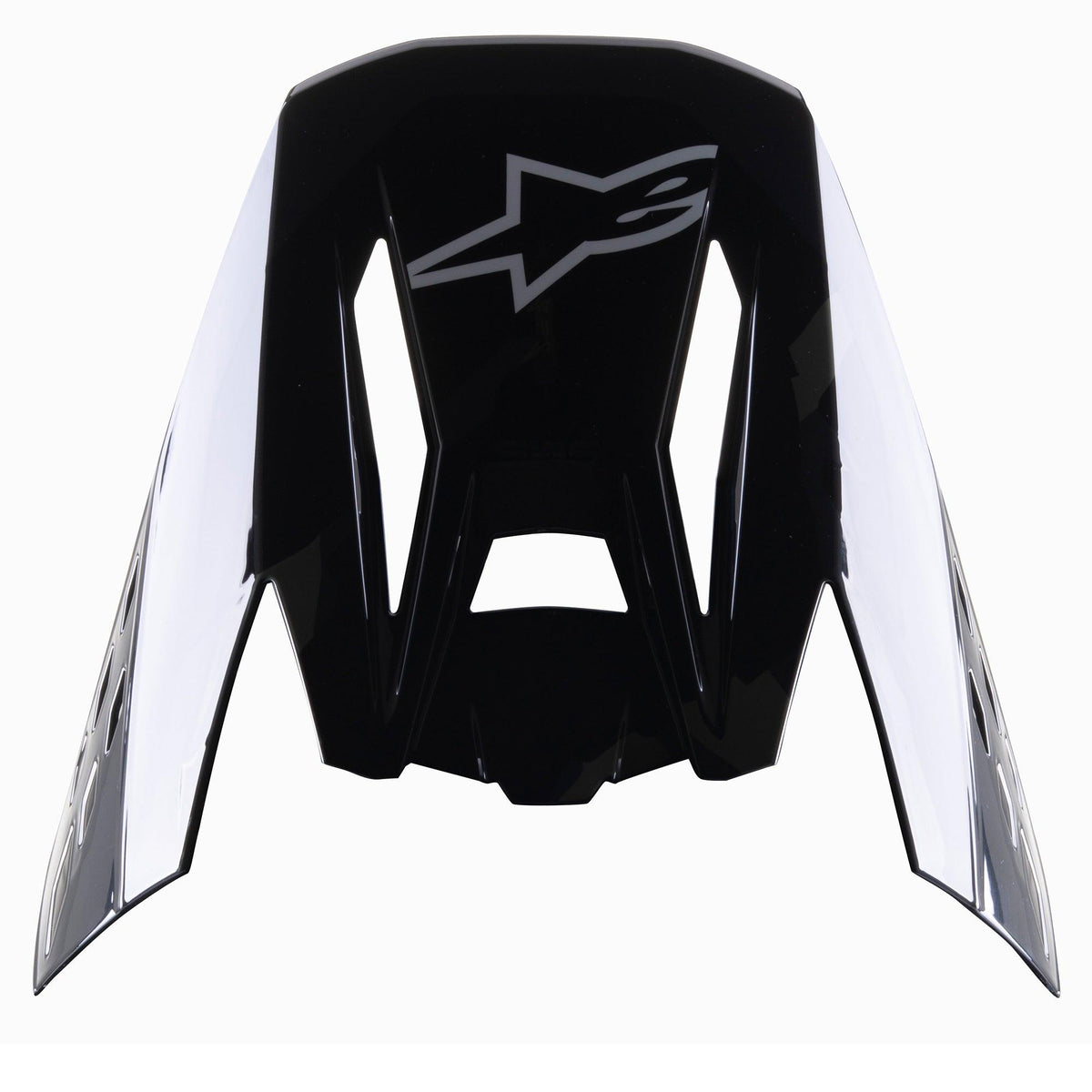 Alpinestars S-M5 Rover Visor, pala de substituição para capacete de motocross, preto anthracite camo brilhante, com logótipo Alpinestars cinzento, design angular com detalhes de camuflagem laterais, acessório para capacetes de competição off-road