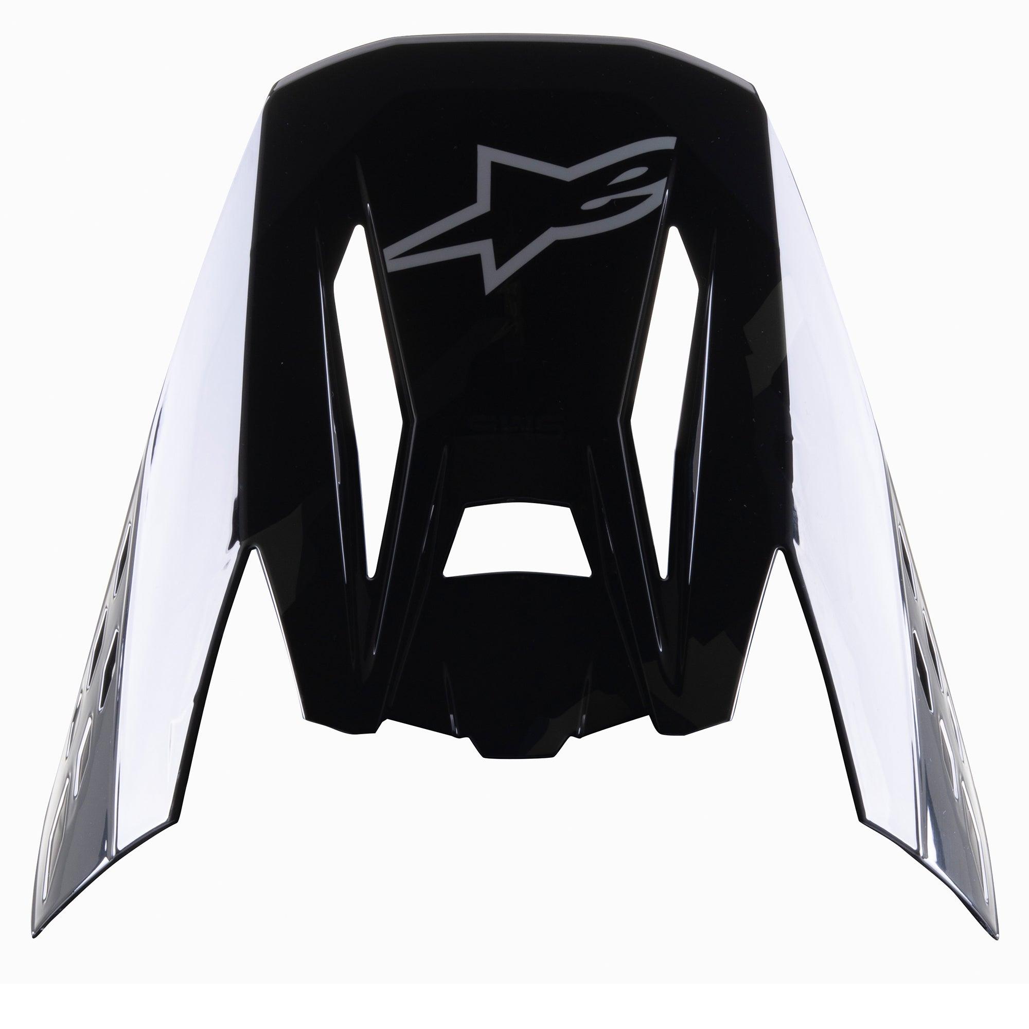 Alpinestars S-M5 Rover Visor, pala de substituição para capacete de motocross, preto anthracite camo brilhante, com logótipo Alpinestars cinzento, design angular com detalhes de camuflagem laterais, acessório para capacetes de competição off-road