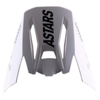 Alpinestars S-M5 Rayon Visor, pala de substituição para capacete de motocross, preto e cinzento mate, com marca ASTARS arrojada a preto no topo e nas laterais, construção em plástico durável com aberturas aerodinâmicas para condução fora de estrada