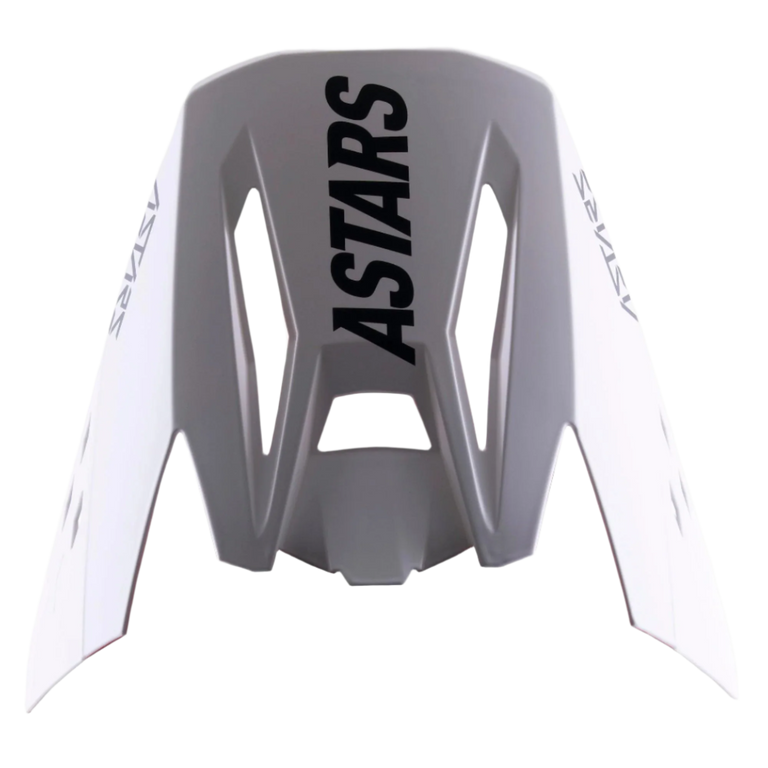 Alpinestars S-M5 Rayon Visor, pala de substituição para capacete de motocross, preto e cinzento mate, com marca ASTARS arrojada a preto no topo e nas laterais, construção em plástico durável com aberturas aerodinâmicas para condução fora de estrada