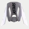 Alpinestars S-M5 Rayon Visor, pala de substituição para capacete de motocross, cinzento com logótipo ASTARS preto em destaque no topo e nas laterais, acabamento mate, com design angular e aberturas de ventilação para performance em todo-o-terreno