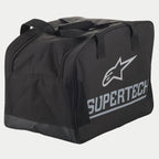 Alpinestars Supertech Saco semi-rígido para capacete, preto e prateado, com alças de transporte resistentes e logótipo Supertech grande, equipamento de proteção para moto