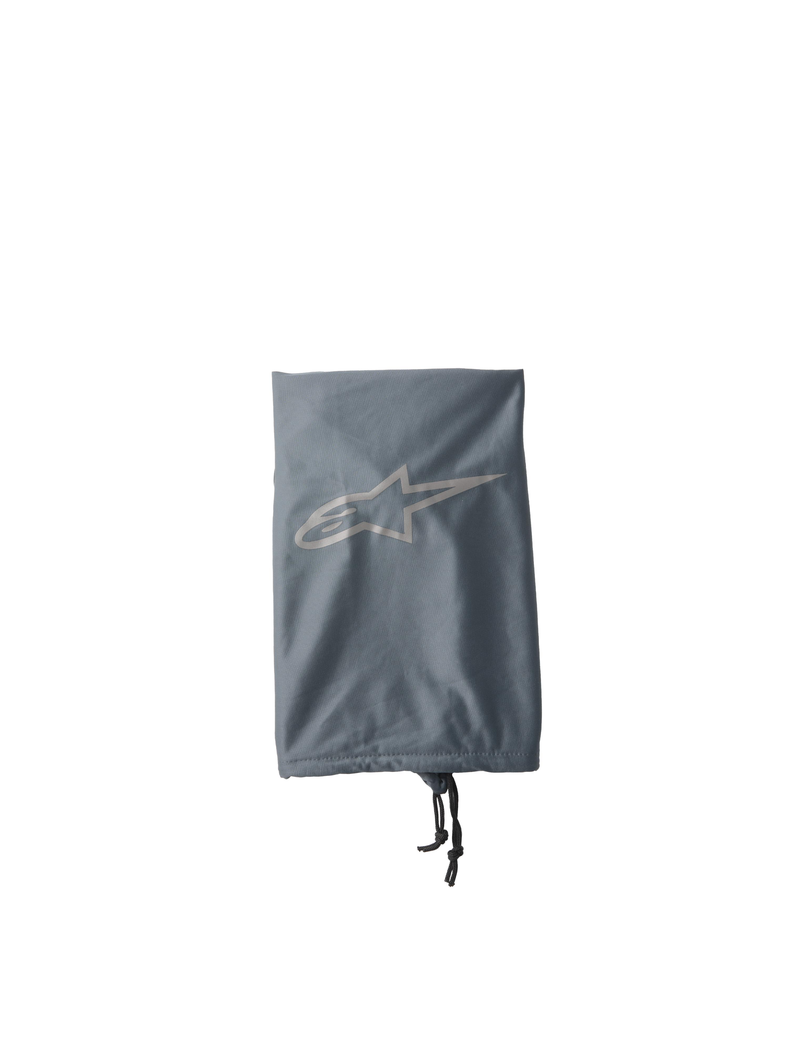 Alpinestars S-M7 Soft Bag, Motocross Helmet Storage Pouch, Gray, featuring a light gray Alpinestars star logo, drawstring closure with black cord, lightweight textile construction for off-road gear protection
