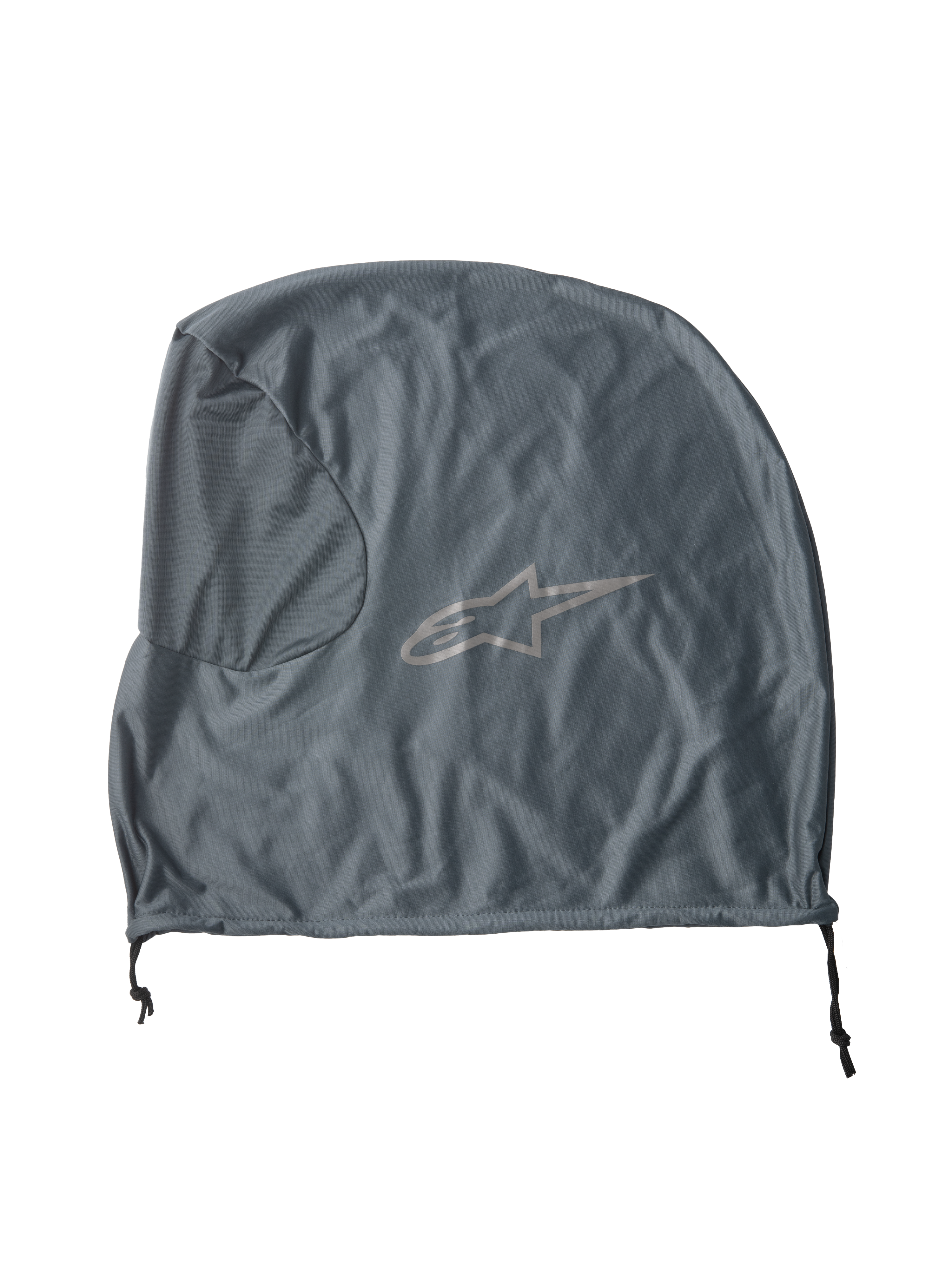 Alpinestars S-M7 Soft Bag, saco macio para capacete, cinzento, em tecido leve, com o logótipo da estrela Alpinestars, fecho de cordão, concebido para proteção de equipamento de motocross