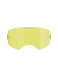 Alpinestars Supertech Clear Lens, lente de substituição para óculos de motocross, tonalidade amarela, com a inscrição "ONE GOAL. ONE VISION.", pinos para tear-off integrados, construção em policarbonato transparente resistente a impactos