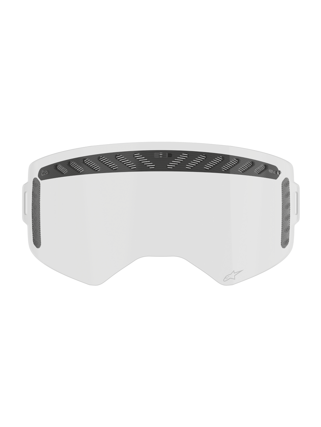 Alpinestars Supertech Modulator Vented Lens, lente de substituição para óculos de motocross, transparente e preta, tecnologia anti-embaciamento e policarbonato resistente ao impacto