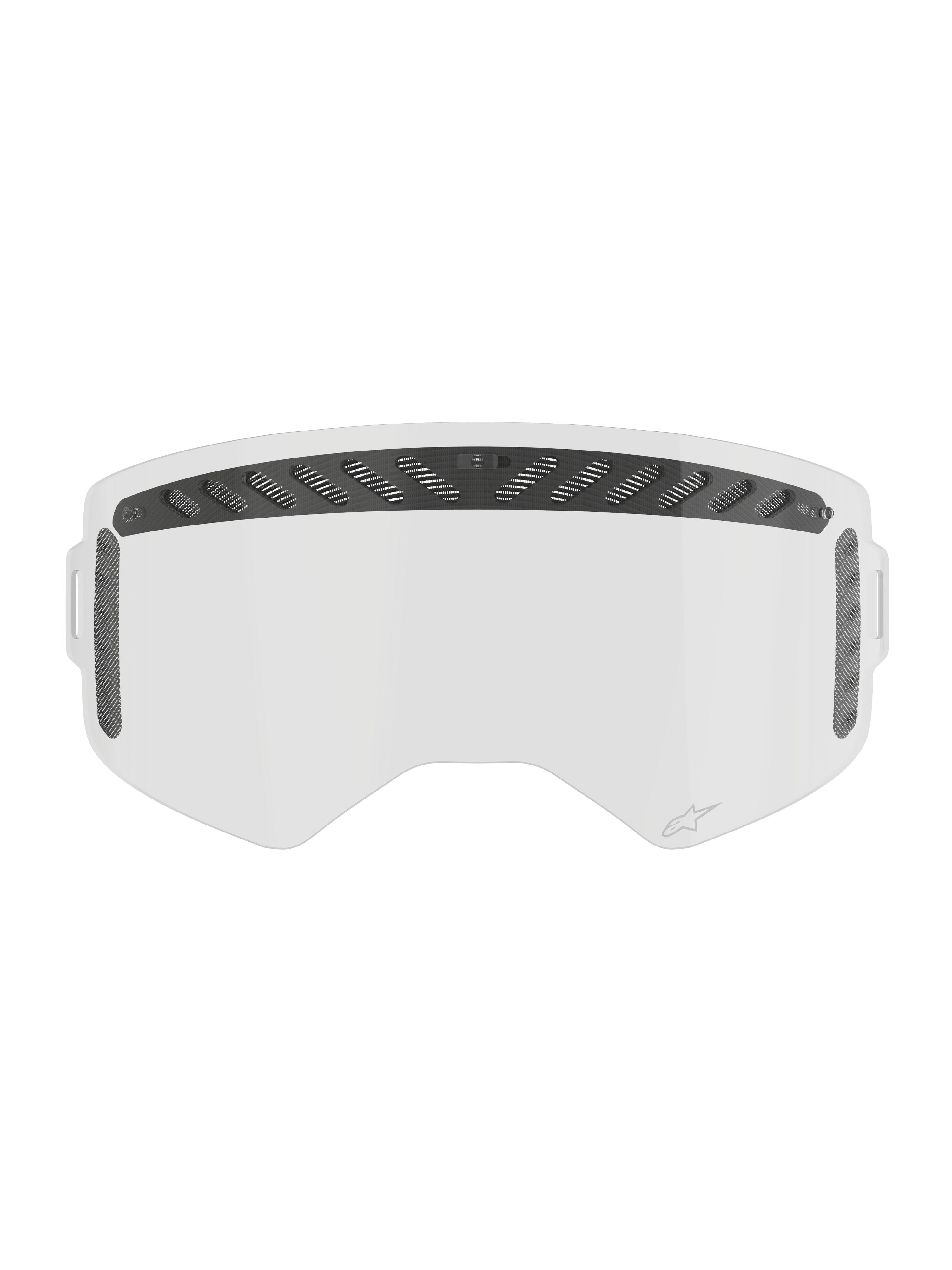 Alpinestars Supertech Modulator Vented Lens, lente de substituição para óculos de motocross, transparente e preta, tecnologia anti-embaciamento e policarbonato resistente ao impacto