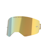 Alpinestars Supertech Mirror Lens, Mirror Gold, lente de substituição refletora para óculos com pinos para tear-off integrados e texto 'ONE GOAL. ONE VISION.', acessório de motocross de alta claridade