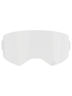 Alpinestars Supertech Roll Off Film, Clear Replacement Goggle Lens, transparent injection-molded polycarbonate with horizontal Glide Lines, featuring subtle Alpinestars logo, designed for motocross roll-off systems