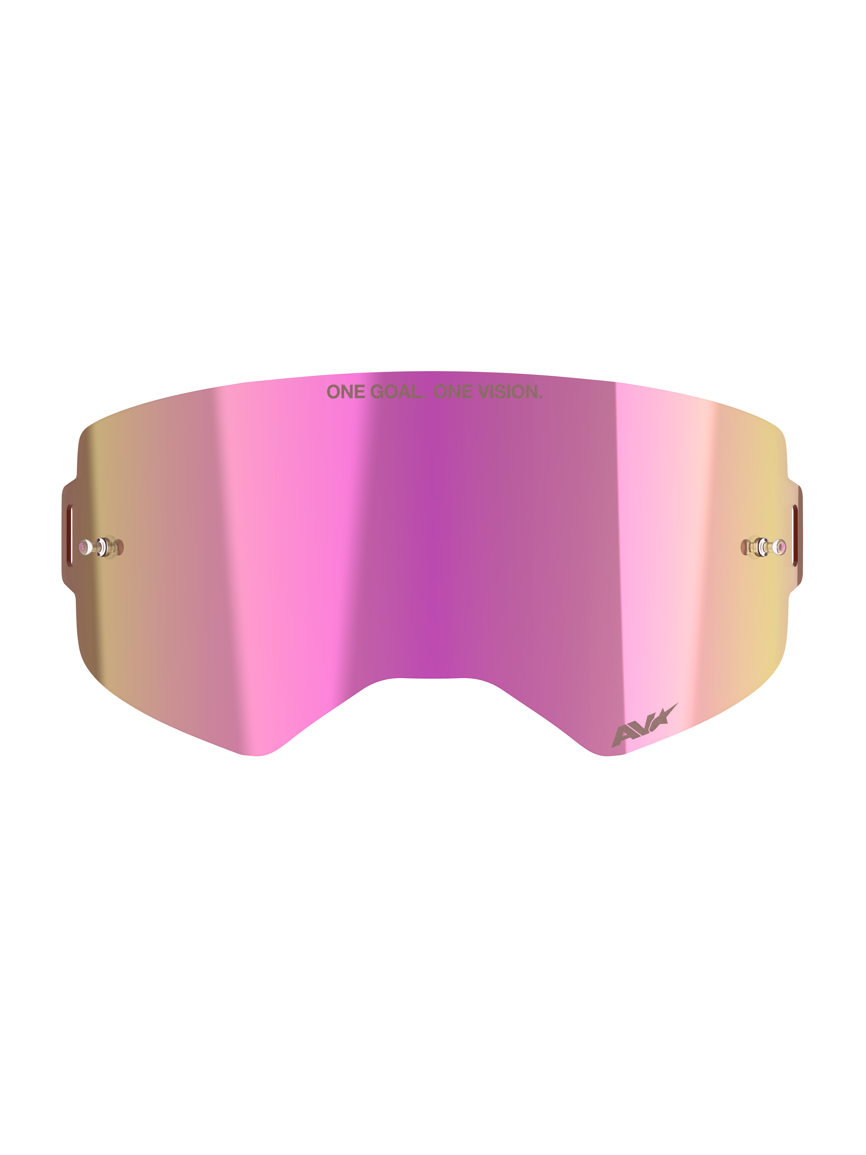 Alpinestars Supertech, lente de motocross espelhada rosa, tecnologia Absolute Vision com pinos para tear-off.