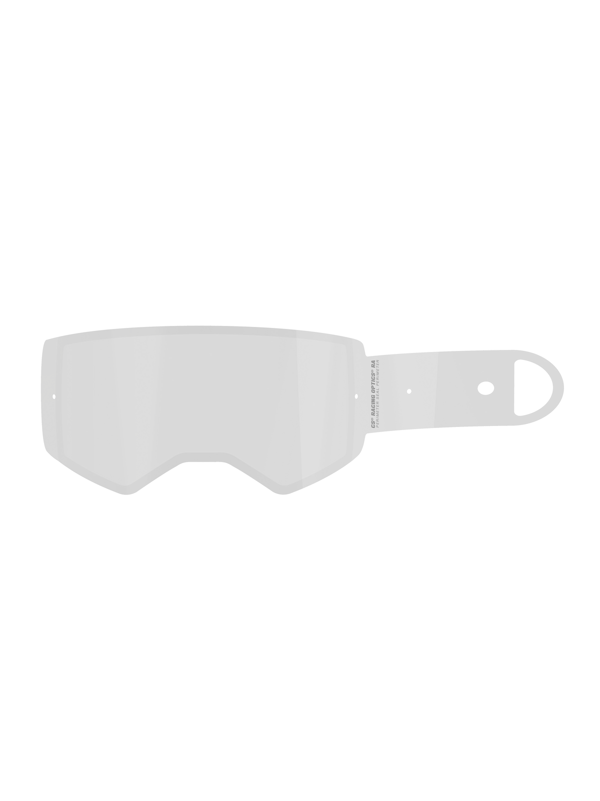 Alpinestars Supertech Racing Perimeter Seal Tear Off, Transparent Goggle Accessory, laminated clear film with integrated pull tab and mounting holes, designed for motocross and off-road racing performance