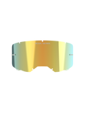 Alpinestars Vision 8-5-3 Mirror Lens, acessório para óculos de motocross, dourado espelhado, acabamento metálico refletor com o texto "ONE GOAL. ONE VISION.", postes de tear-off integrados, sistema de bloqueio de sete orifícios, policarbonato de alta nitidez para corridas todo-o-terreno
