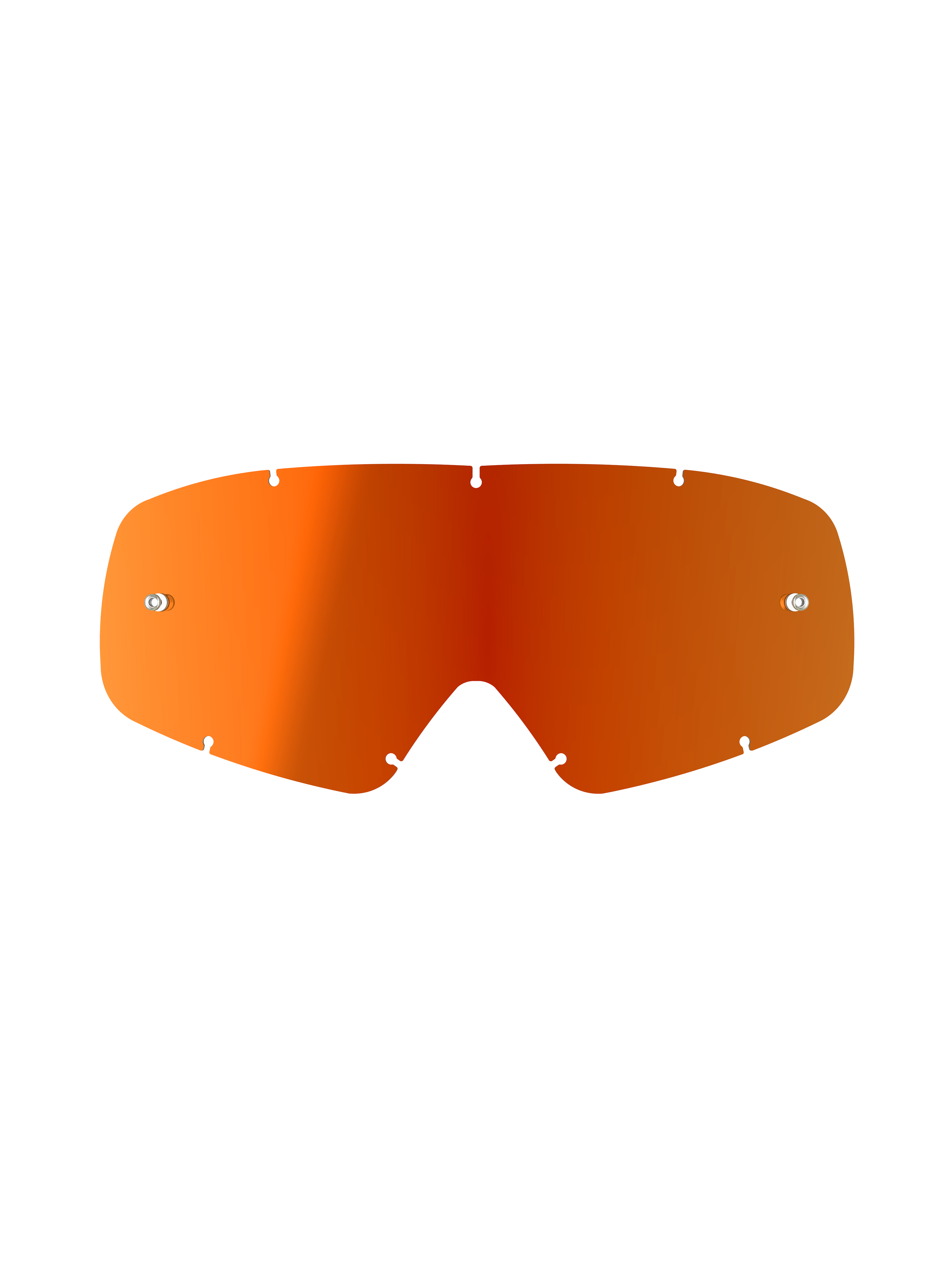 Alpinestars Vision Youth Mirror Lens, acessório de substituição para óculos de motocross, Mirror Red com gradiente refletor de laranja para vermelho, com pinos de tear-off integrados e entalhes de montagem lateral, construção em policarbonato curvo para corridas de todo-o-terreno para jovens.