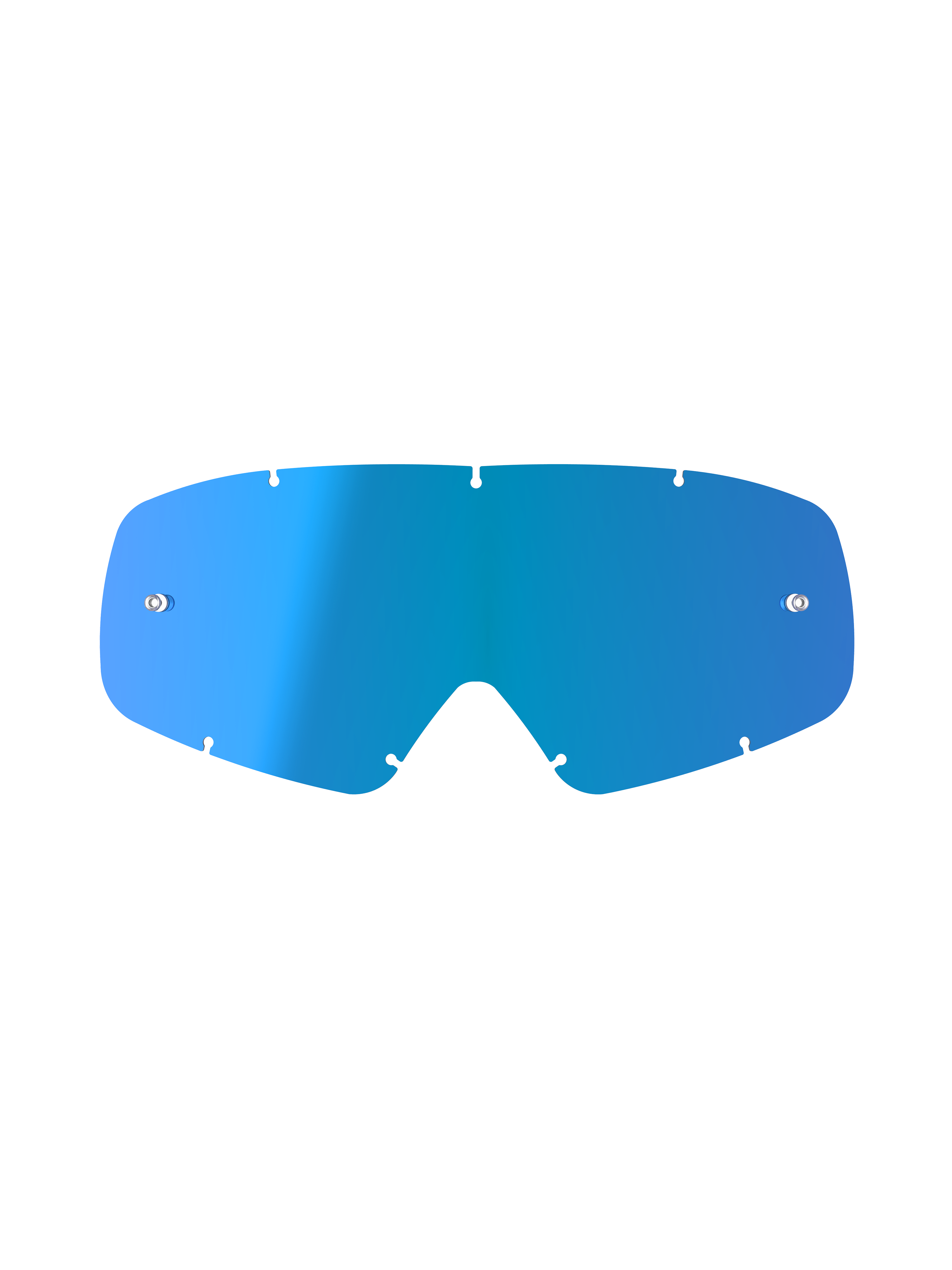 Alpinestars Vision Youth Mirror Lens, lente de substituição espelhada Mirror Blue para óculos de proteção, design curvo em policarbonato com sete pontos de encaixe e pinos para tear-off, acessório de motocross juvenil