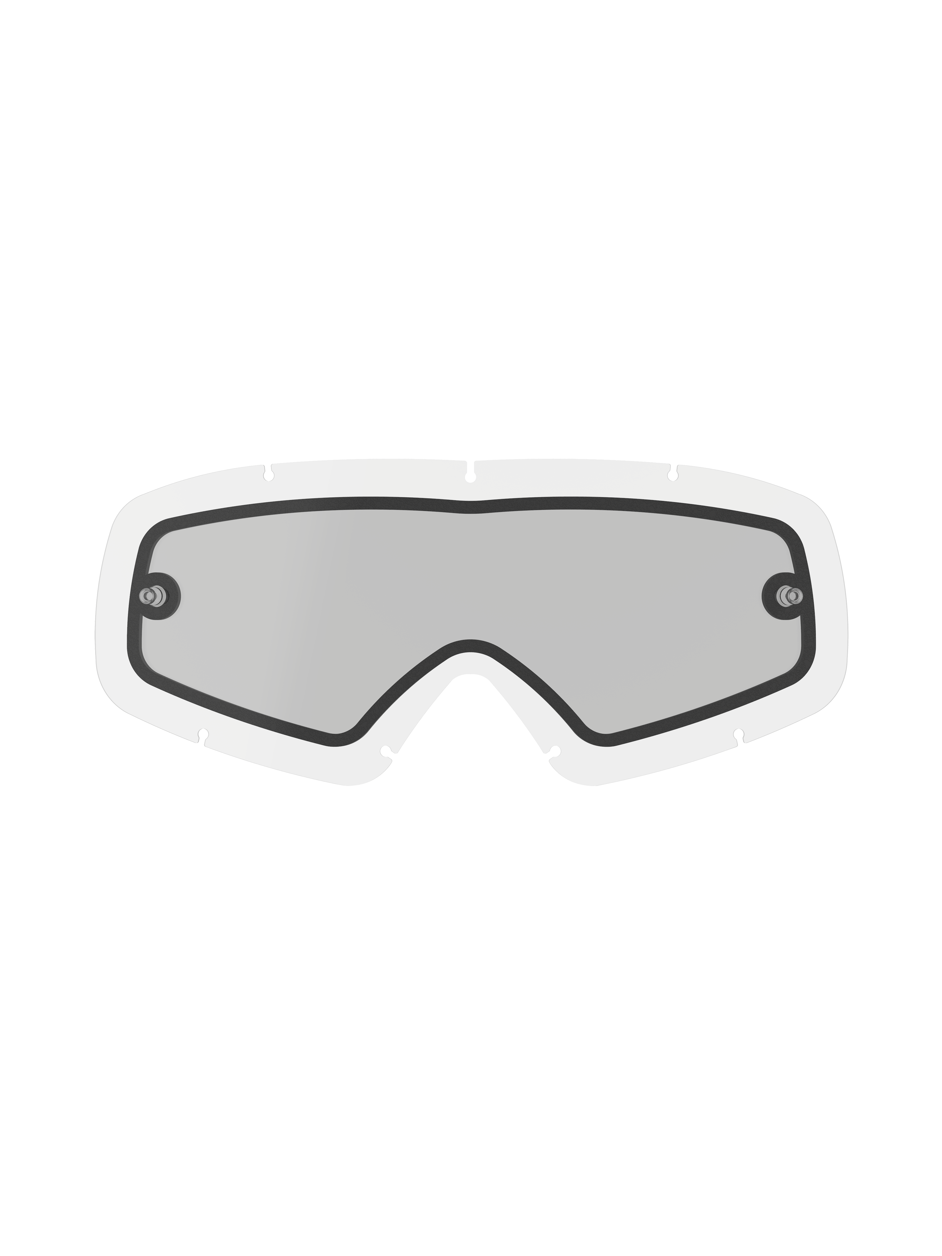 Alpinestars Vision Dual Pane Youth Lens, lente de substituição transparente para óculos de motocross para jovens, design curvo de visão ampla com vedação perimetral preta, pinos de tear-off integrados, construção em policarbonato de painel duplo antiembaciamento