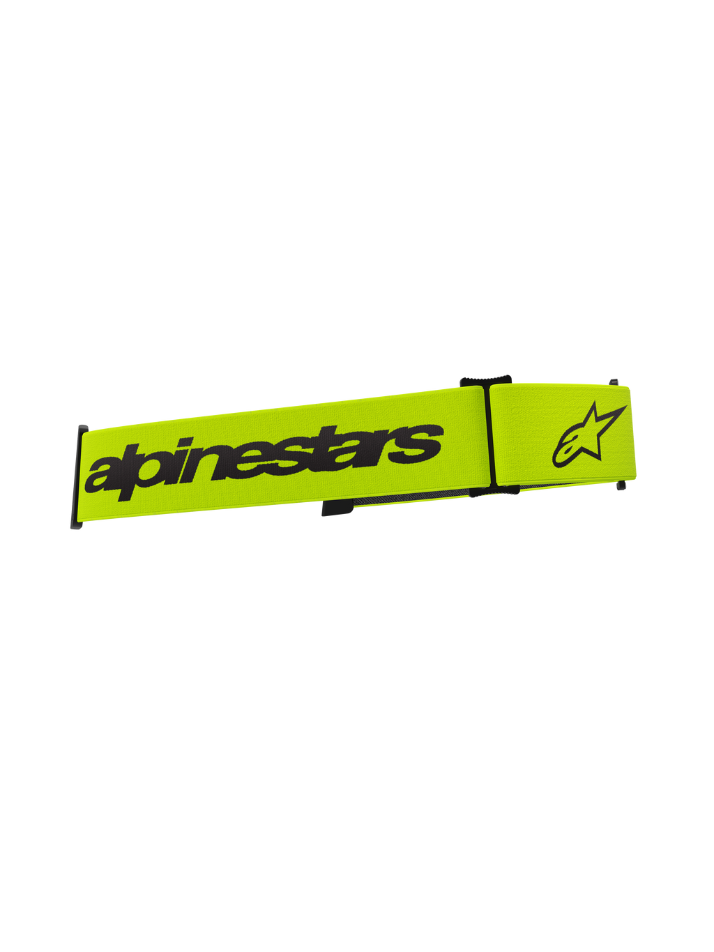 Correia para Óculos Alpinestars Supertech, acessório para óculos de motocross, amarelo néon e preto, com a marca Alpinestars e o logótipo de estrela em preto, correia de substituição para óculos de todo-o-terreno