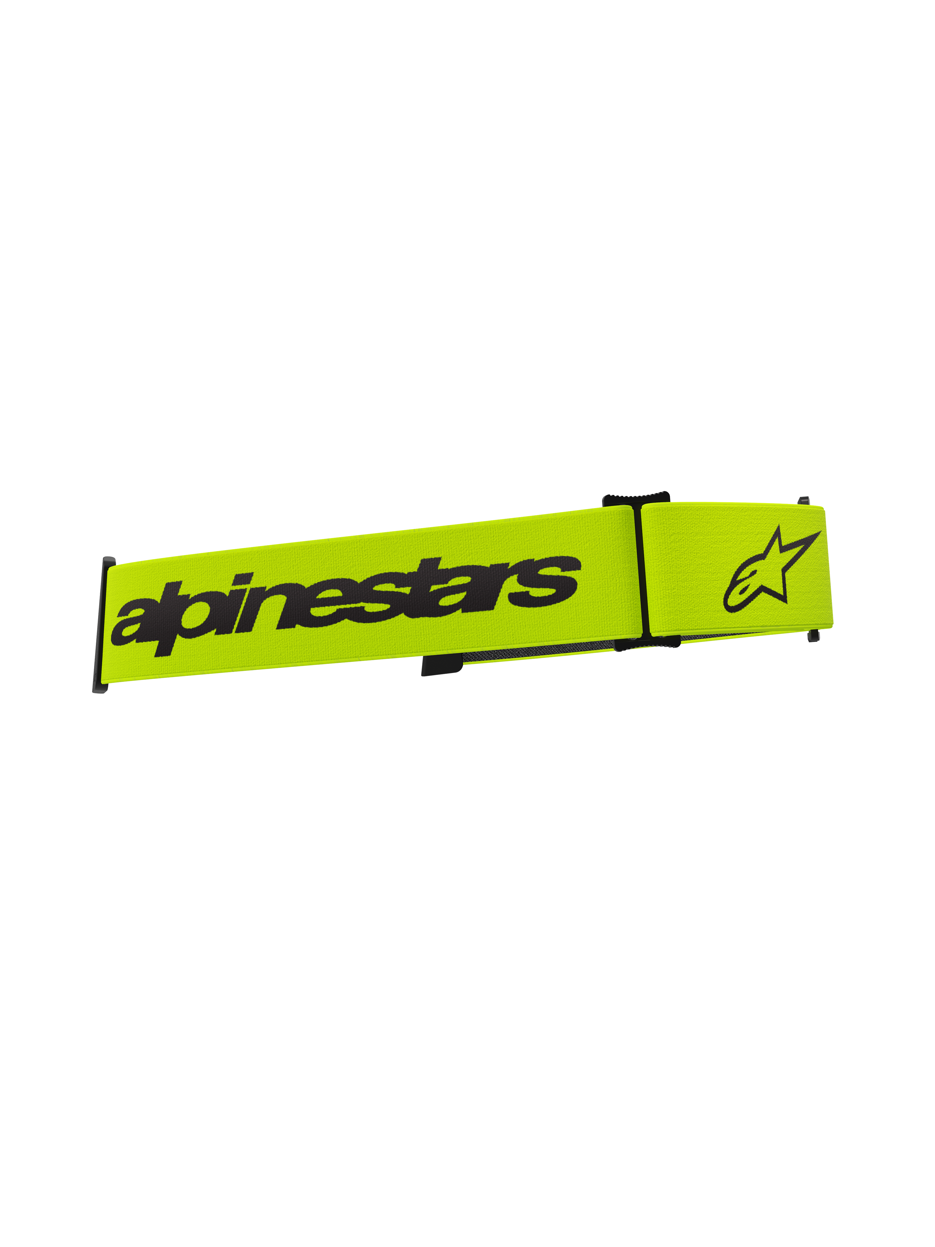 Correia para Óculos Alpinestars Supertech, acessório para óculos de motocross, amarelo néon e preto, com a marca Alpinestars e o logótipo de estrela em preto, correia de substituição para óculos de todo-o-terreno