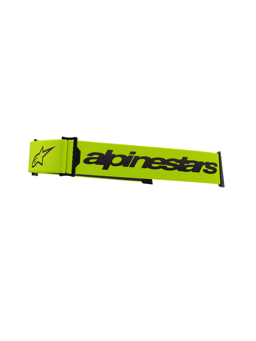 Alpinestars Supertech Goggles Strap, acessório para óculos de motocross, amarelo fluorescente e preto, com logótipo Alpinestars e logótipo de estrela em destaque, correia de substituição oficial para óculos de corrida todo-o-terreno