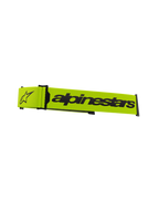 Alpinestars Supertech Goggles Strap, acessório para óculos de motocross, amarelo fluorescente e preto, com logótipo Alpinestars e logótipo de estrela em destaque, correia de substituição oficial para óculos de corrida todo-o-terreno