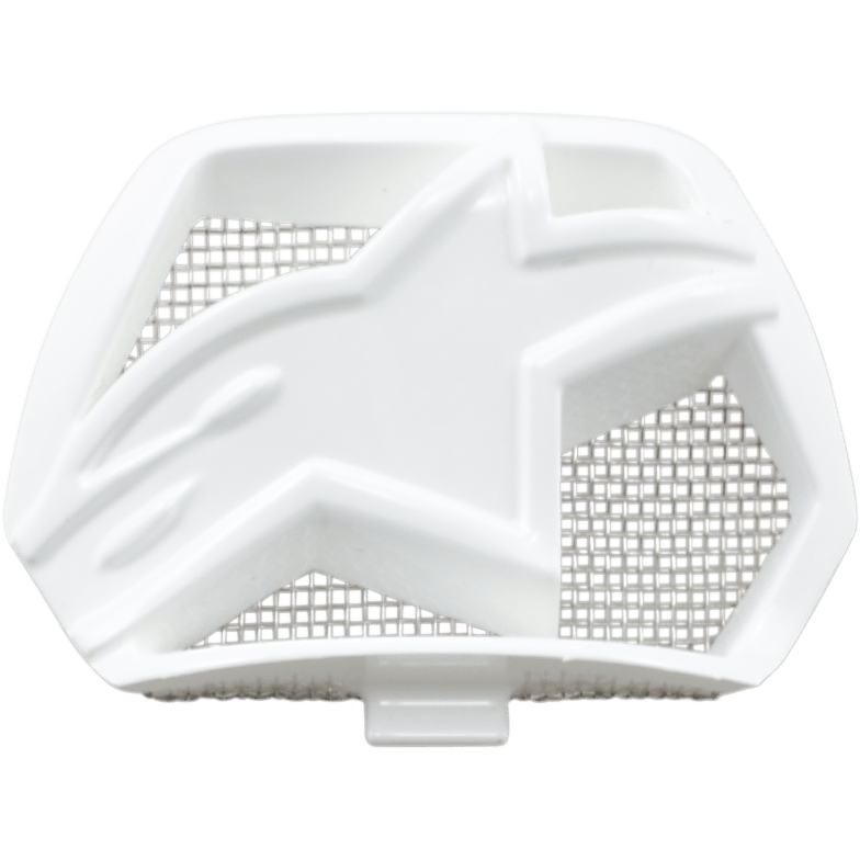 Alpinestars Supertech M10/M8 Helmet Chin Vent, ventilação de queixo branca, componente de ventilação de substituição com design em estrela e grelha de malha prateada, acessório para capacete de motociclista