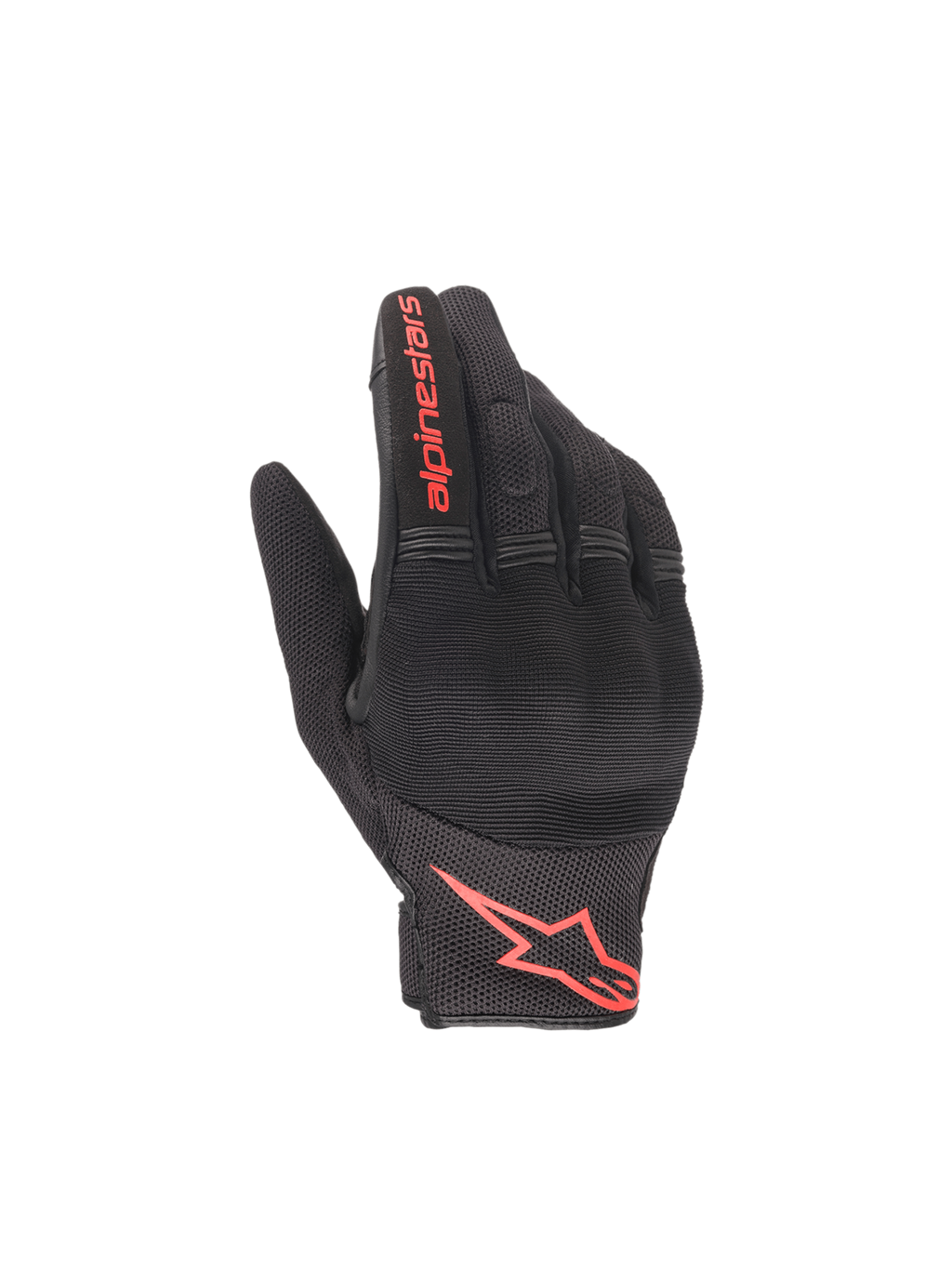 Alpinestars Luvas Copper, luvas de moto urbanas pretas e vermelhas para homem, com proteção rígida dos nós dos dedos.