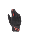 Alpinestars Luvas Copper, luvas de moto urbanas pretas e vermelhas para homem, com proteção rígida dos nós dos dedos.