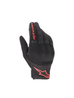 Alpinestars Luvas Copper, luvas de moto urbanas pretas e vermelhas para homem, com proteção rígida dos nós dos dedos.