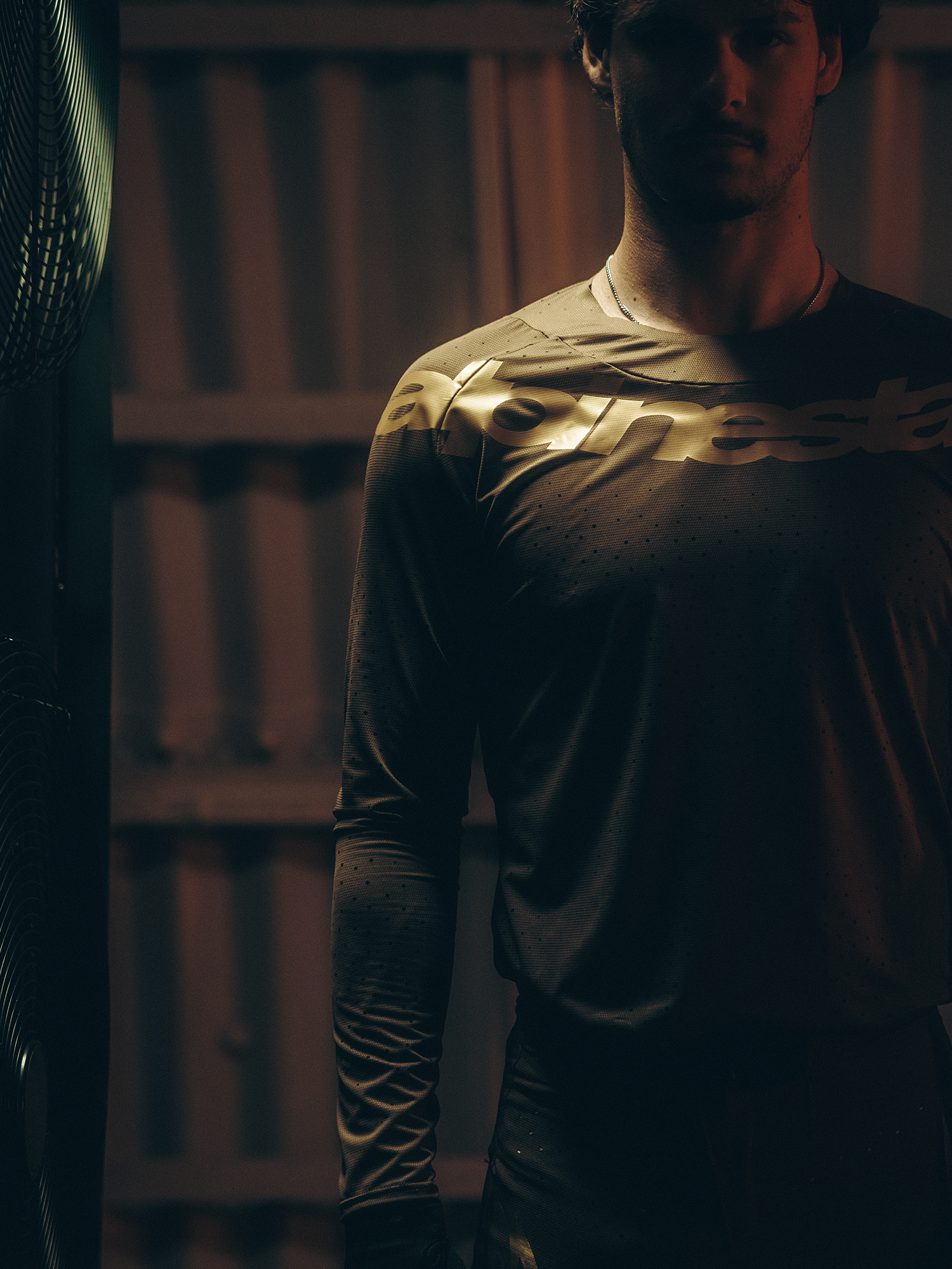 Alpinestars Limited Edition Supertech Air Gold Jersey and Gear Set, brown/gold ventilated motocross jersey, laser-cut mesh.