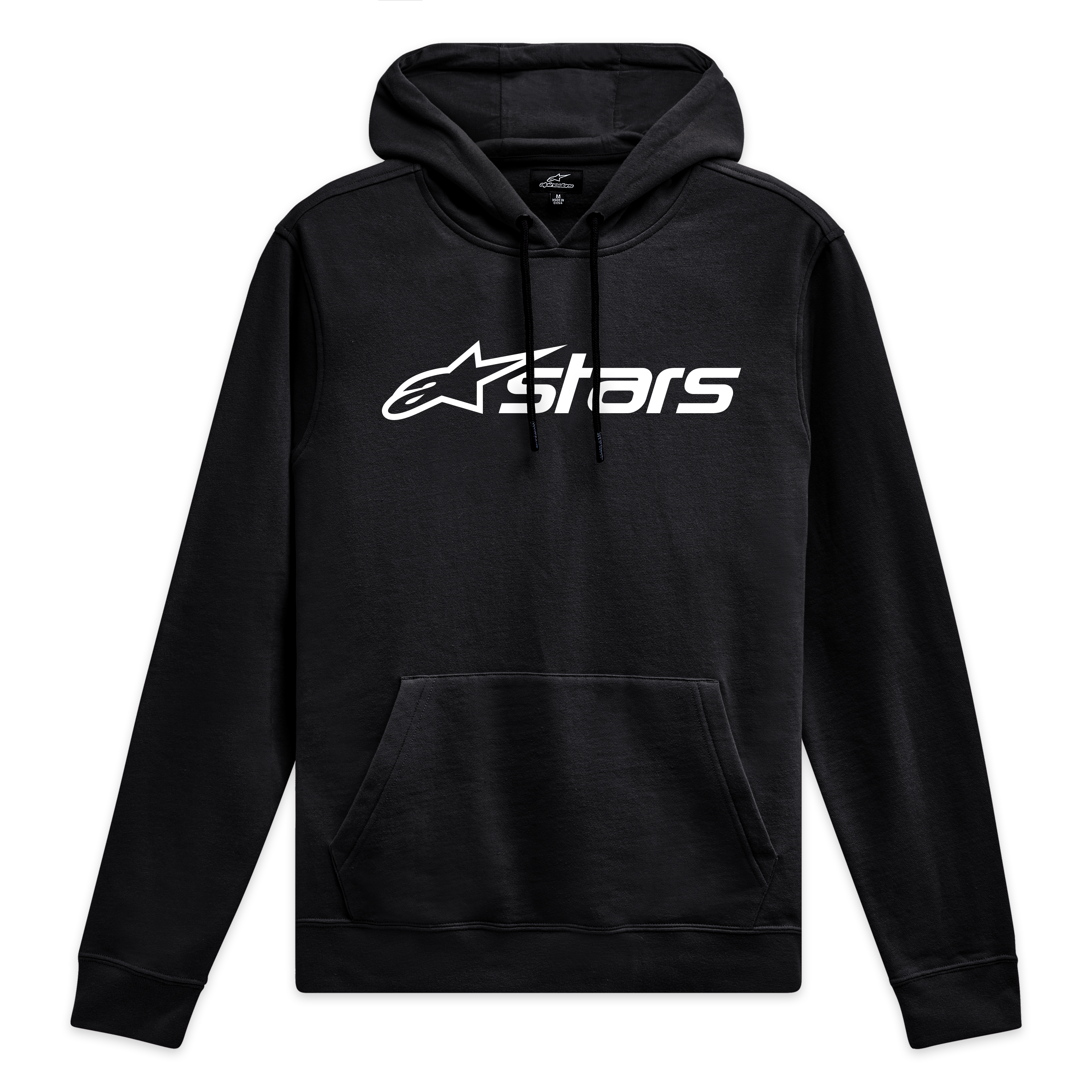 Alpinestars Blaze V3 Hoodie, sweatshirt com capuz preta com logótipo Blaze 2.0 branco no peito, casual sportswear