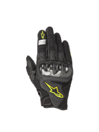 Alpinestars Luvas SMX-1 Air V2, luvas de moto masculinas, pretas e amarelas fluo, em couro e malha, certificadas CE