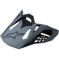 Alpinestars Supertech M10 Meta Helmet Visor, pala de substituição para capacetes de motocross, preto mate e cinzento, com logótipo Astar preto e recortes de ventilação geométricos, design aerodinâmico para corridas todo-o-terreno