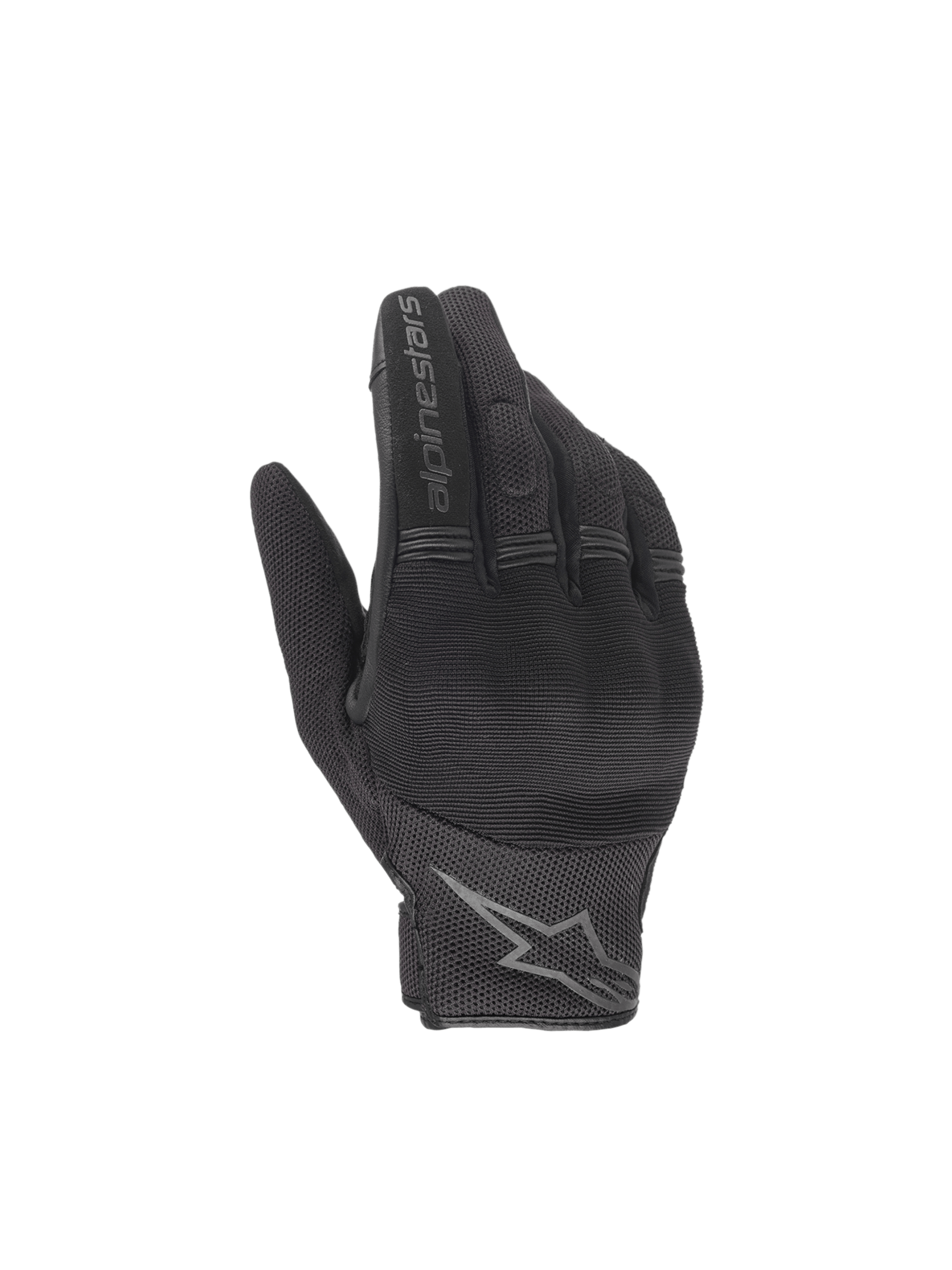 Alpinestars Luvas Copper, luvas de moto urbanas para homem, pretas, com proteção rígida dos nós dos dedos e malha têxtil.
