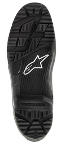 Alpinestars Sola Tech 7 Enduro, sola de substituição em borracha, preta, com logótipo de estrela branco e padrão de rasto robusto para tração em todo-o-terreno, peça de substituição durável para botas de motocross e enduro