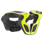 Alpinestars Youth Neck Support, protetor de pescoço de motocross, preto e amarelo fluo, com estrutura de polímero injetado amarelo brilhante e enchimento em espuma EVA preta, design curvo ergonómico para jovens pilotos, equipamento de segurança para todo-o-terreno e motocross