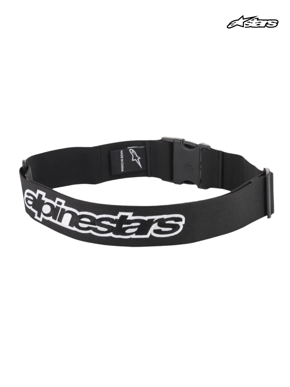 Alpinestars Cinto Pit Radio, cinto utilitário para auto racing, preto, com fecho de fivela grande e logótipo Alpinestars bordado