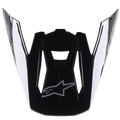 Alpinestars S-M5 Venture Helmet Visor, acessório para capacete de motocross, pala de substituição em preto brilhante com logótipo Alpinestars prateado na frente e marca branca nos lados, plástico durável com acabamento brilhante para corridas todo-o-terreno