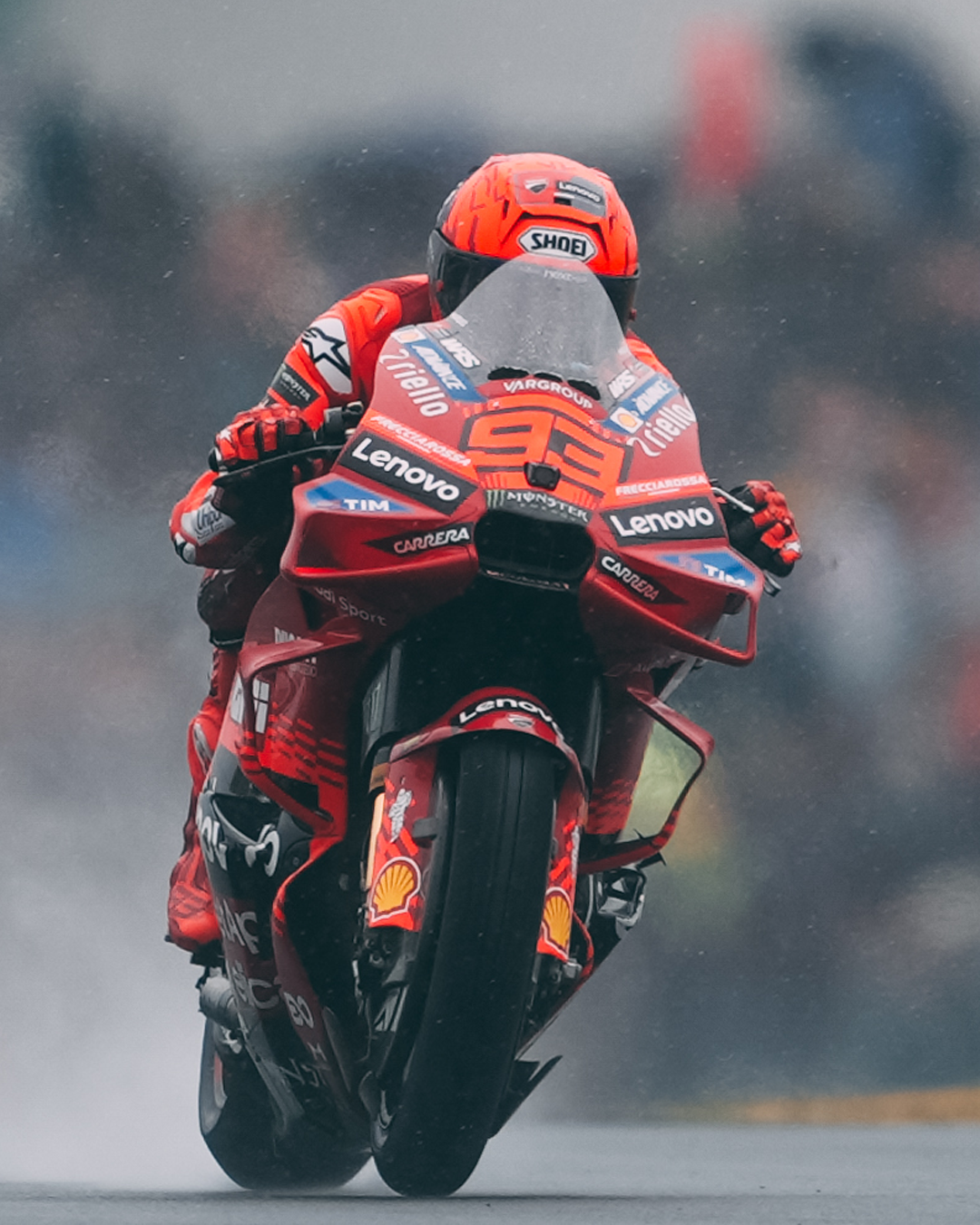 Marc Marquez racing in the rain