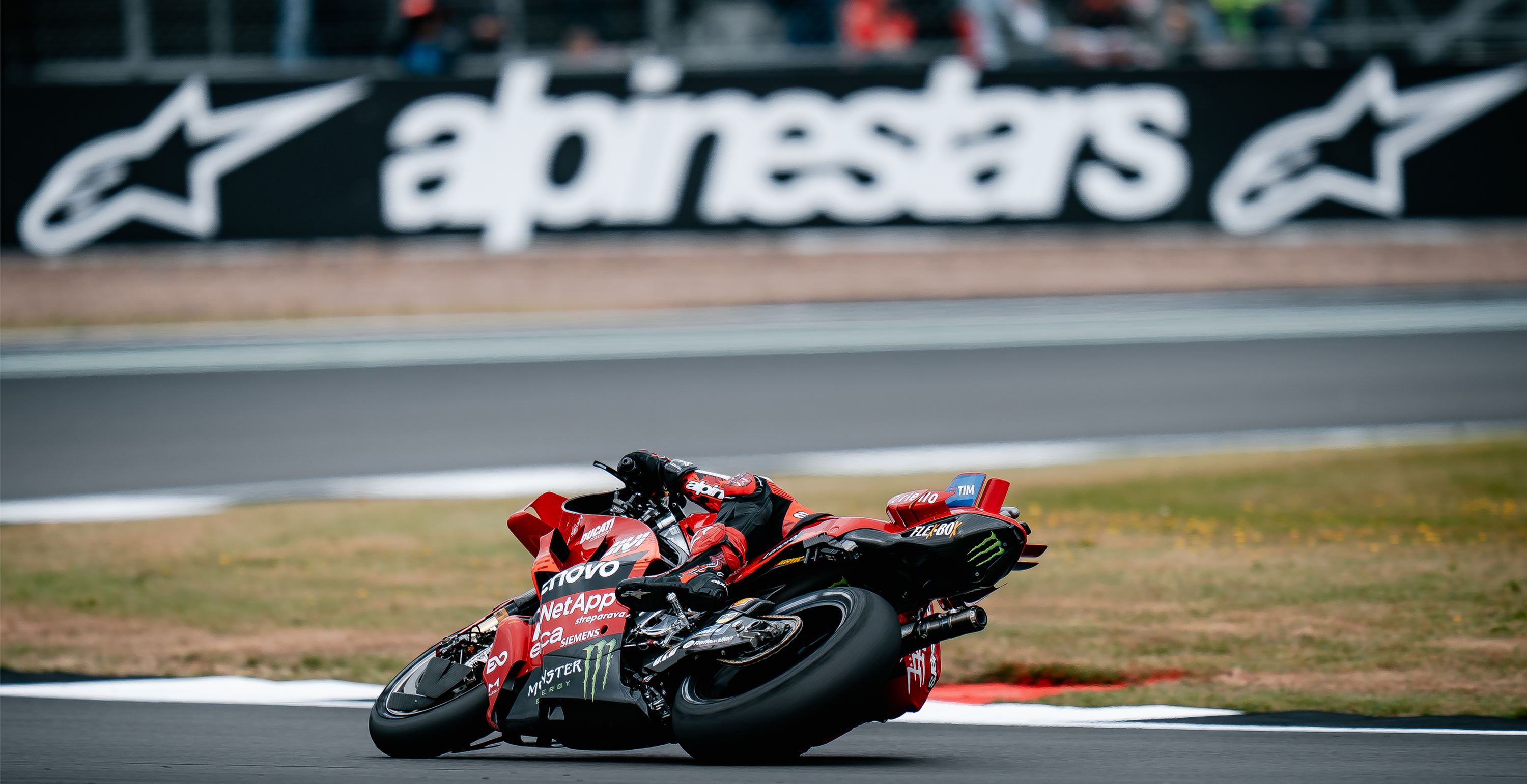 Francesco “Pecco” Bagnaia racing through a corner