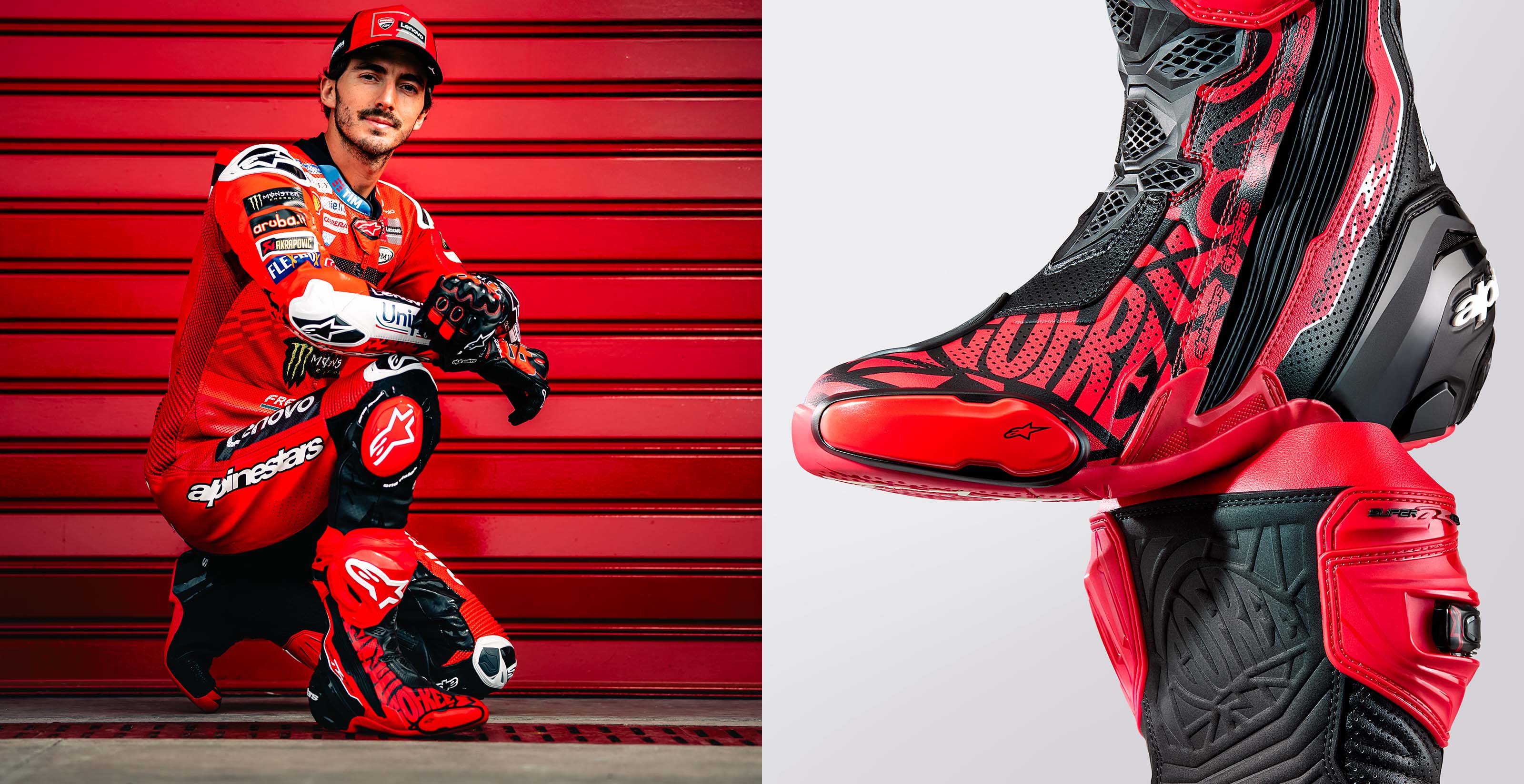 Supertech R LE Pecco Bagnaia Vented - Red Motorcycle Boots