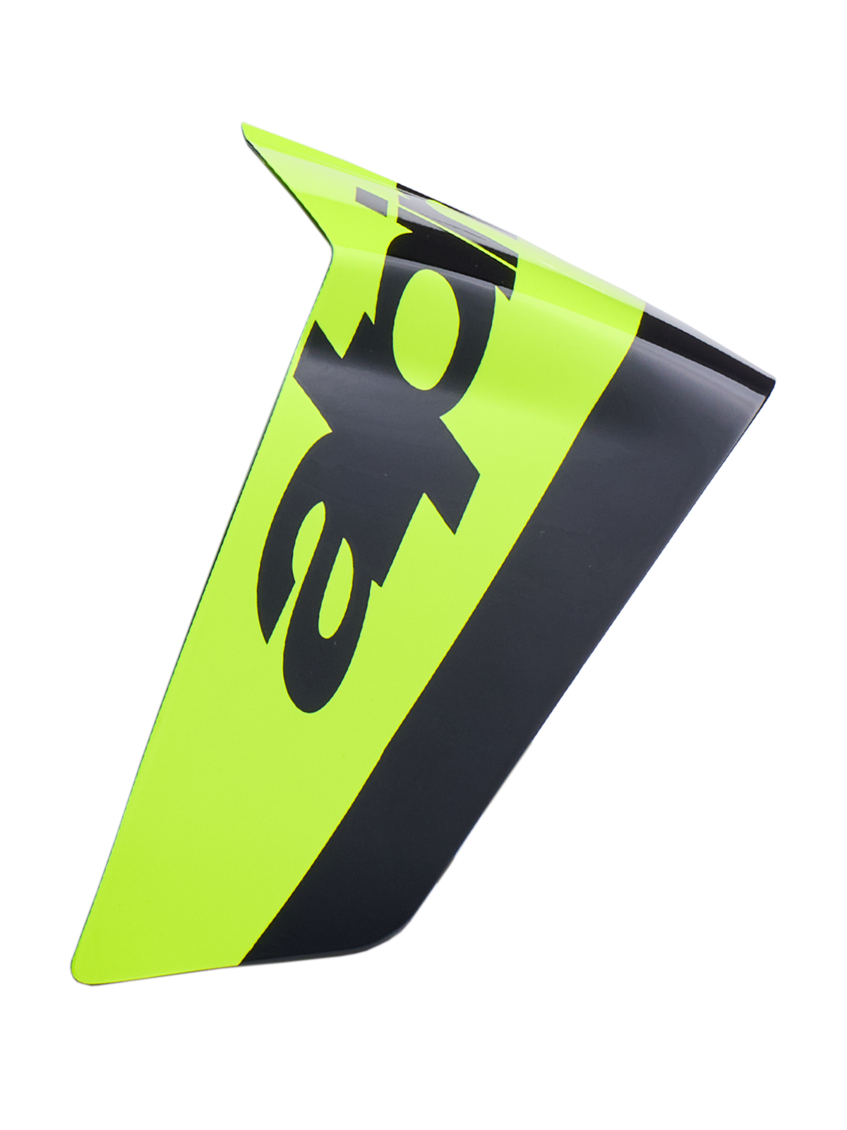 Alpinestars Supertech R10 Arius Race Spoiler, spoiler aerodinâmico para capacete de motociclismo, amarelo néon e preto, acabamento brilhante com marca preta em destaque, peça de substituição para capacetes de corrida