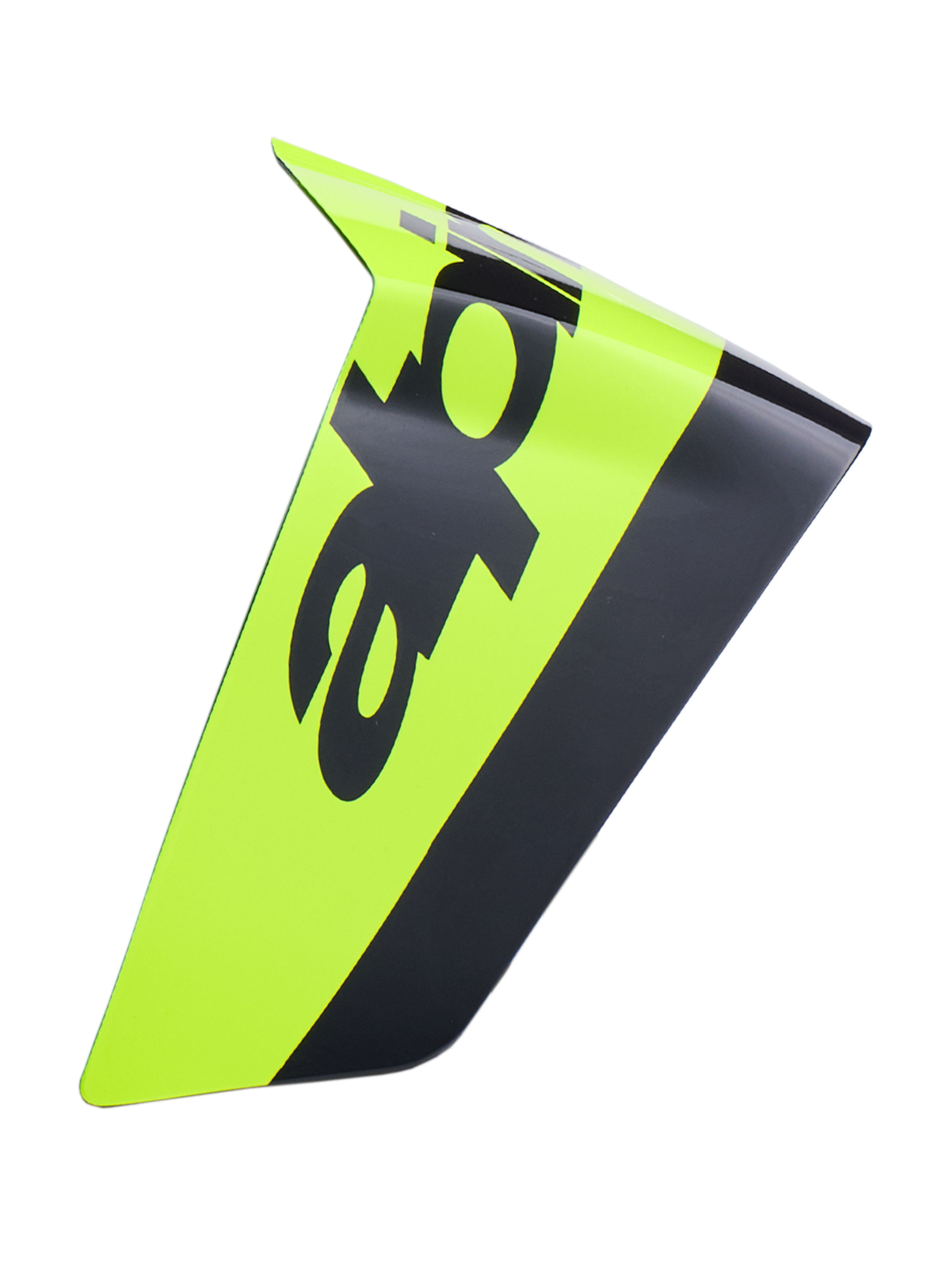 Alpinestars Supertech R10 Arius Race Spoiler, spoiler aerodinâmico para capacete de motociclismo, amarelo néon e preto, acabamento brilhante com marca preta em destaque, peça de substituição para capacetes de corrida