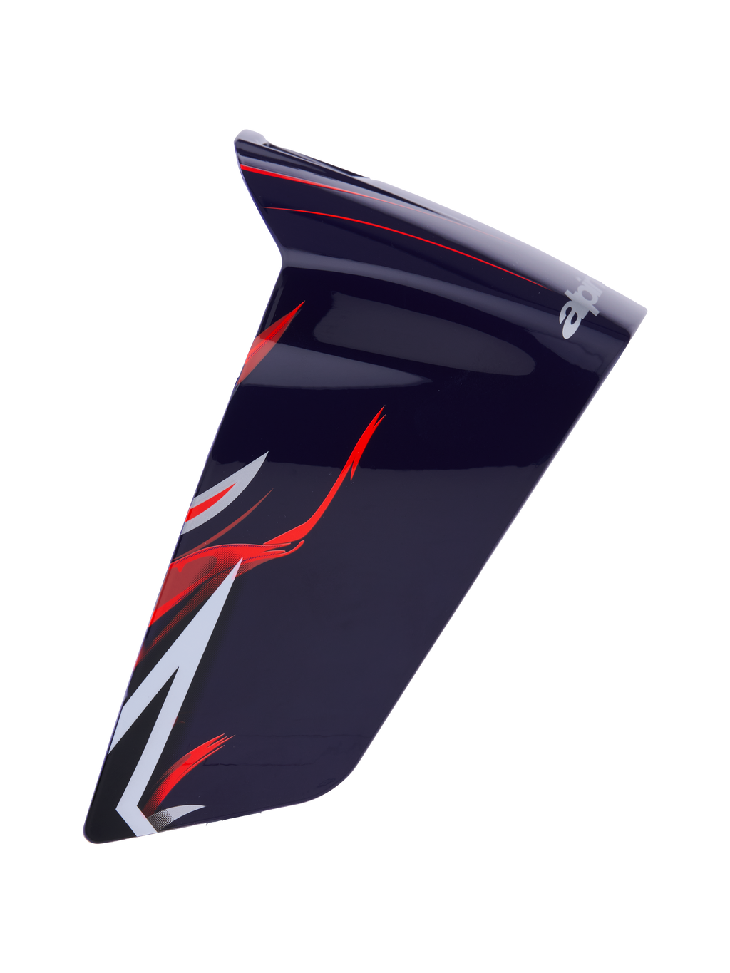 Alpinestars Supertech R10 Flyte Race Spoiler, acessório aerodinâmico para capacete de motociclismo, roxo avermelhado brilhante com gráficos vermelhos e brancos, acabamento brilhante, design curvo e elegante