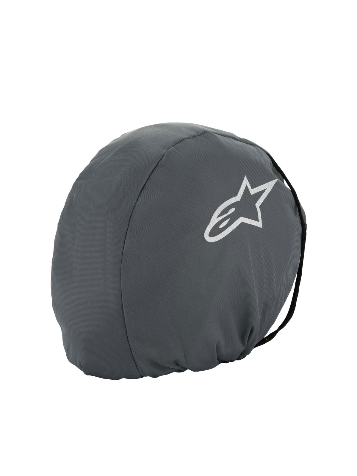 Alpinestars Supertech R10 Soft Bag, saco de transporte para capacete, cinzento escuro, logótipo de estrela Astars branco, capa protetora têxtil leve para transporte de capacete de motociclismo