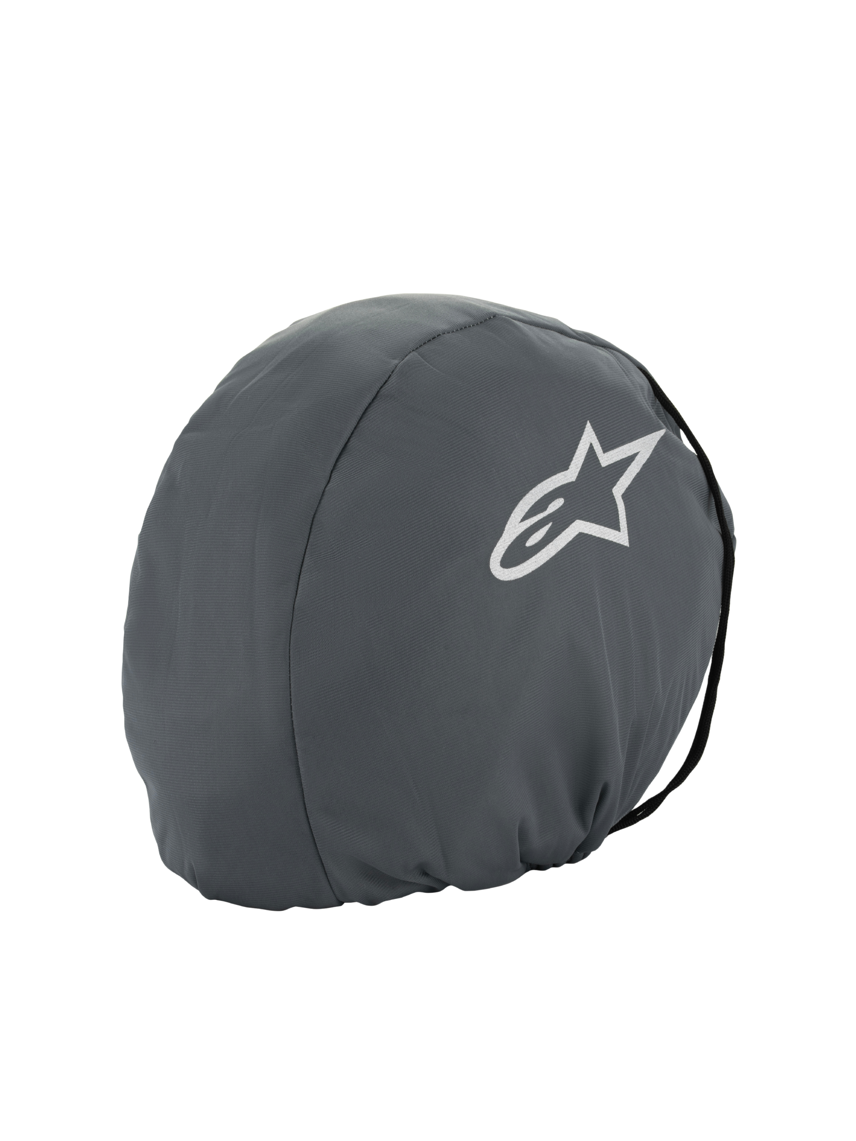Alpinestars Supertech R10 Soft Bag, saco de transporte para capacete, cinzento escuro, logótipo de estrela Astars branco, capa protetora têxtil leve para transporte de capacete de motociclismo