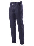 Alpinestars Copper V2 Denim Pants Short Length, calças de ganga para moto, azul-marinho, design de perna direita clássico, fecho de botão e fecho de correr, bolsos frontais com bolso para moedas, presilhas para cinto, confeção em denim resistente
