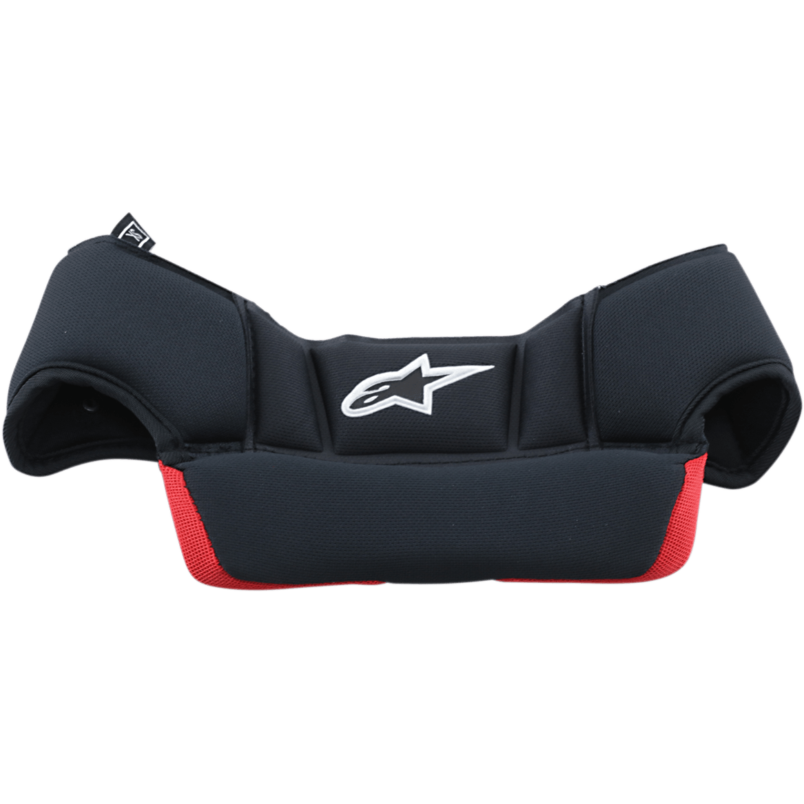 Almofadas para a coroa do capacete Supertech M10/M8, acessório de substituição para capacete, preto e vermelho, com logótipo Alpinestars branco, material de malha macio e almofadado com formato ergonómico curvo para ajuste ao interior do capacete