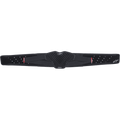 Alpinestars Youth Sequence Kidney Belt, Black, featuring a central honeycomb TPR CELL ventilation panel, perforated elastic straps with red labels and white Alpinestars logos, ergonomic lumbar support for youth motocross riders